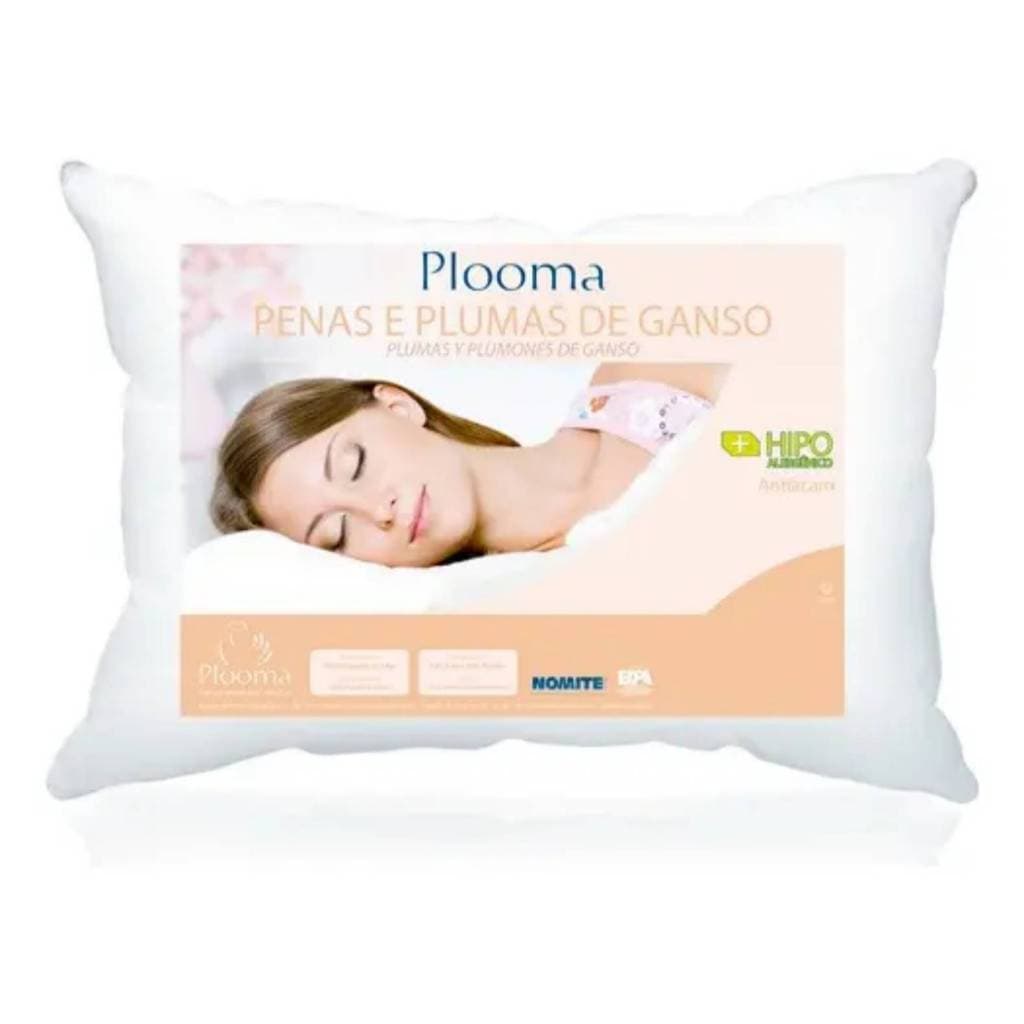 Travesseiro Plooma 50% Plumas 50% Penas de Ganso 50x70cm Hipoalergênico