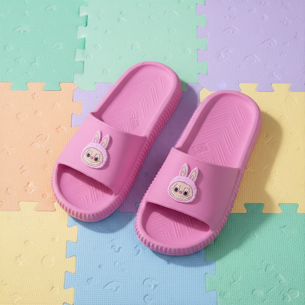 Chinelo Nuvem Rosa Bichinho Labubu Adulto Infantil Menina Confortavel Slide