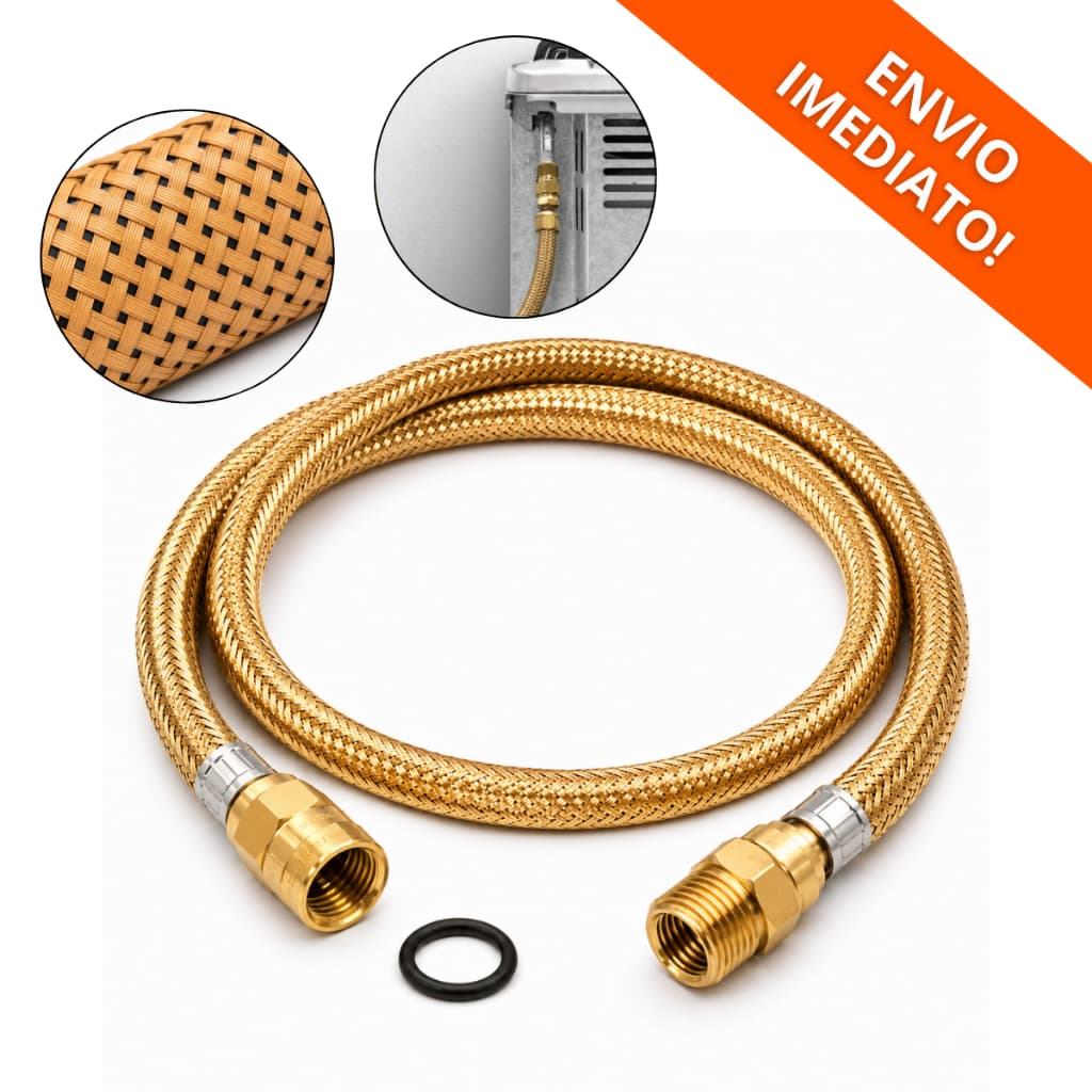 Mangueira De Gás Metalica Encanado Instalação Cobre Fogão Coocktop 40cm 60cm, 1m, 1.20m Gn GPL Aquecedor