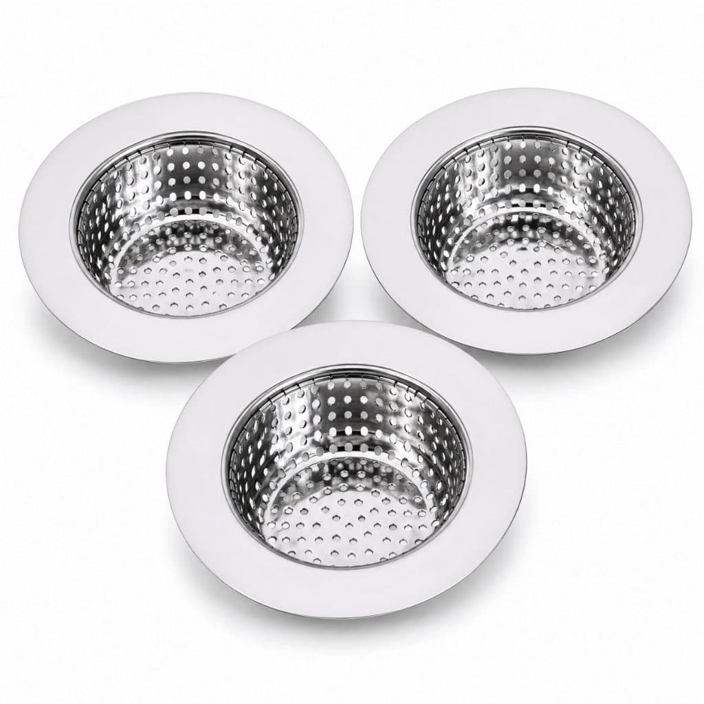 Kit Ralo de Pia Inox Com Filtro Removível Anti Entupimento Para Cozinha Lavanderia Cuba e Tanque