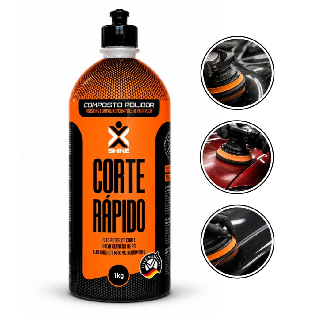 Massa De Polir Composto Polidor Corte Rápido 1Kg Automotivo Carro Pintura Remove Riscos Alto Brilho