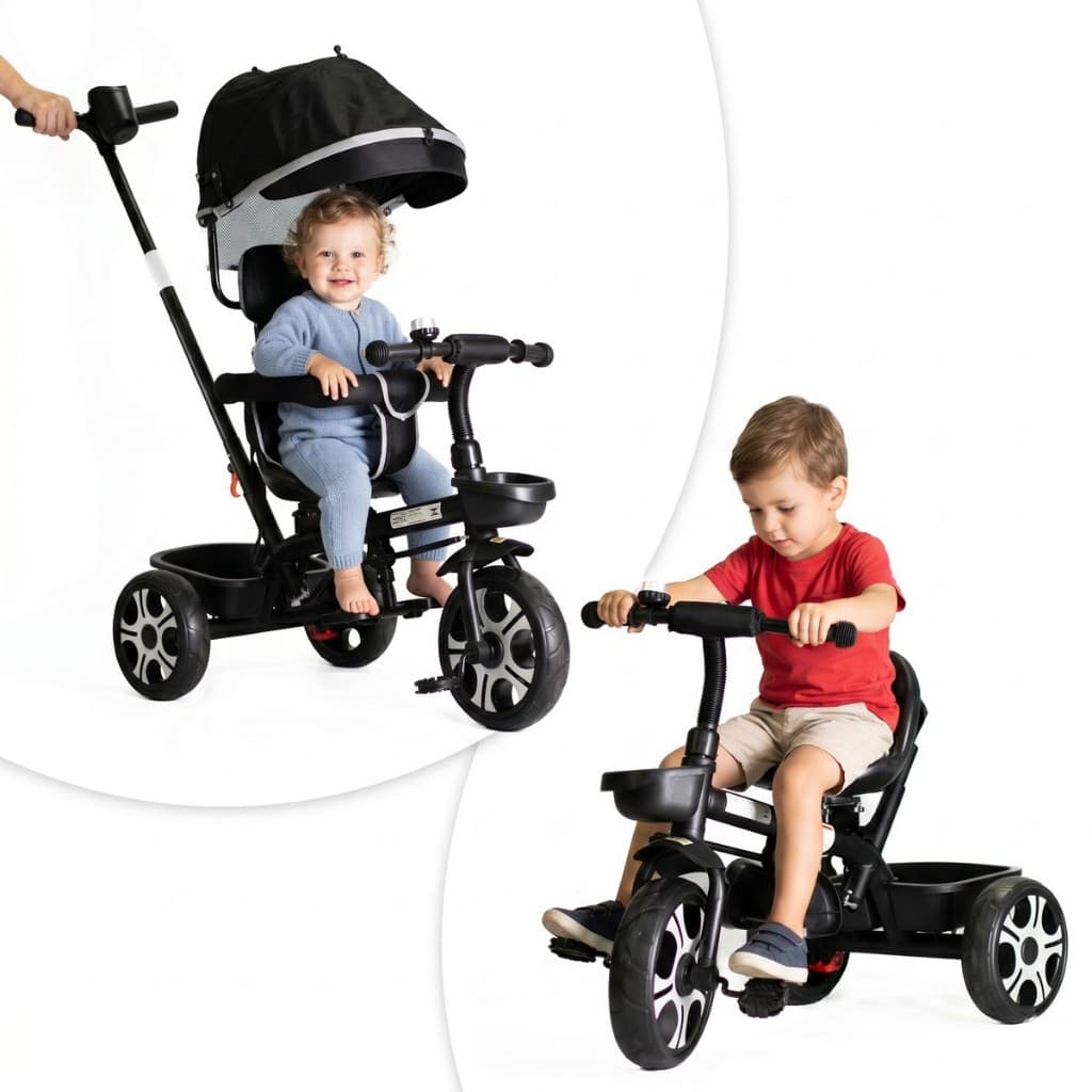Carrinho de Passeio Bebê Triciclo Infantil com Haste Empurrador Zupa Até 50 Kg - Baby Style