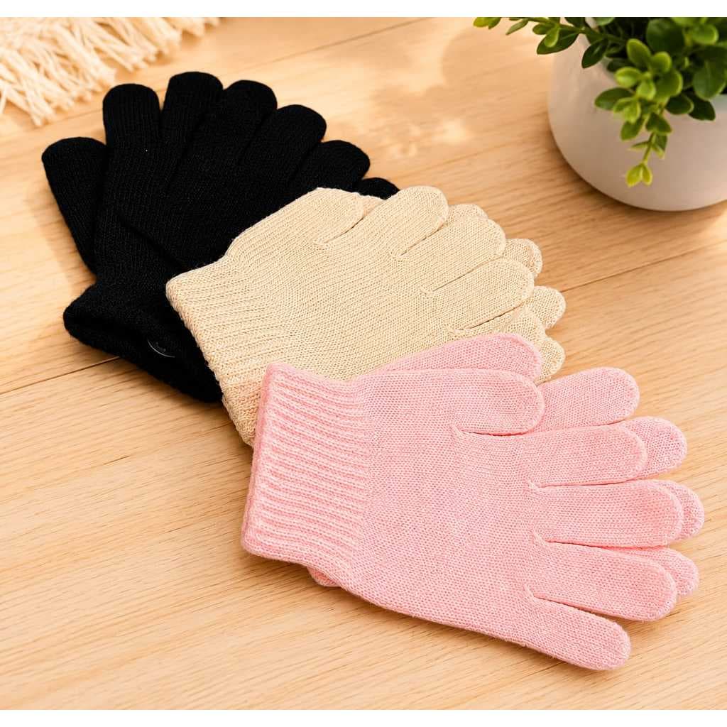 Kit 3 Pares Luvas Infantil Inverno Quentinha Macia Elástica Menino Menina