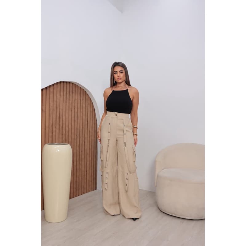 calça cargo feminina modelo novo sensorial Marrante