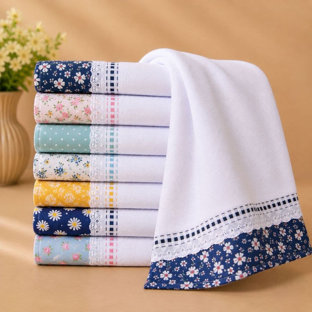 Panos De Prato Pé de galinha Encorpado Ultra Absorção Bordado Ingles 10 Unid