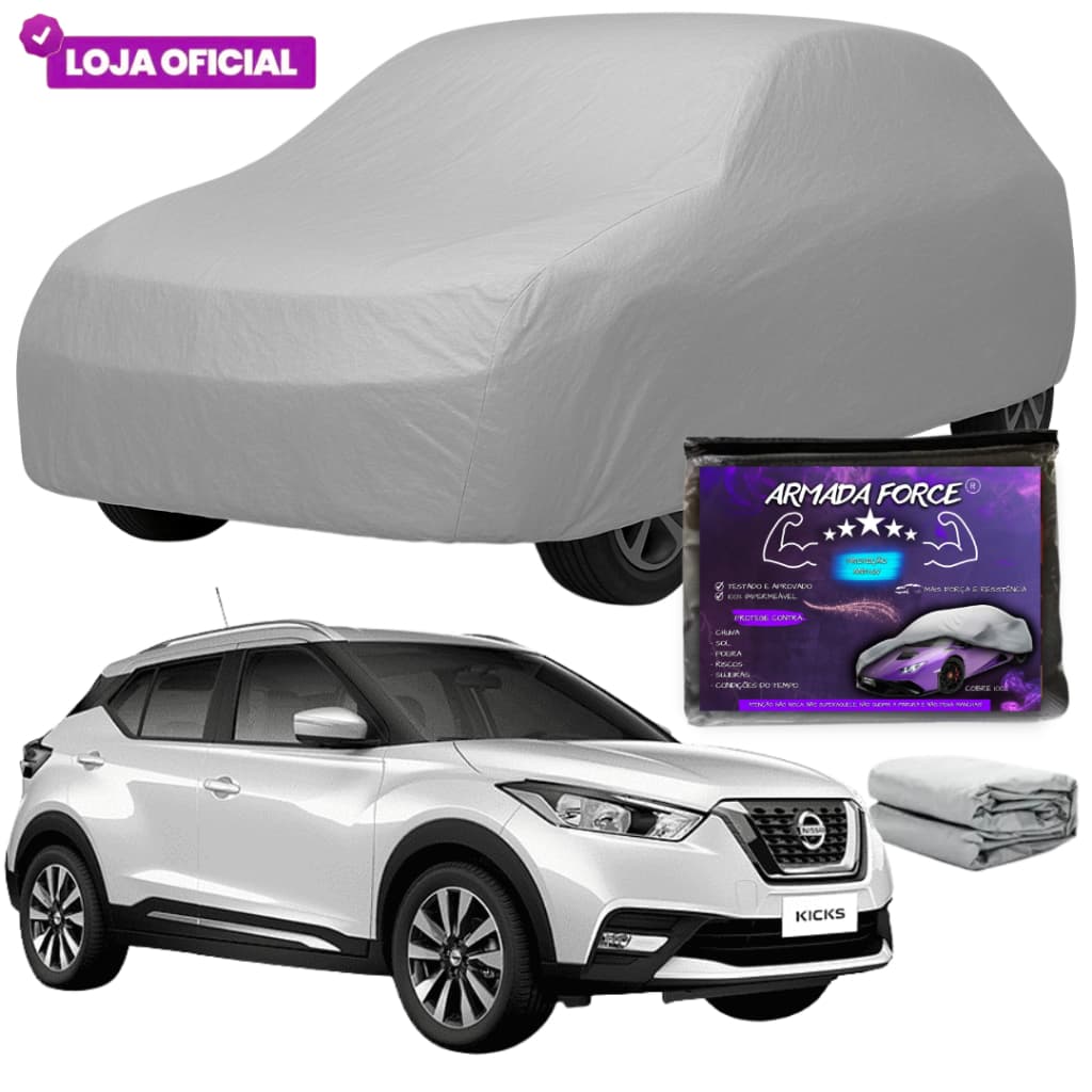 Capa Cobrir Carro Nissan Kicks Forrada ARMADA FORCE 100% Impermeável Protege Sol Chuva Poeira AntiUV