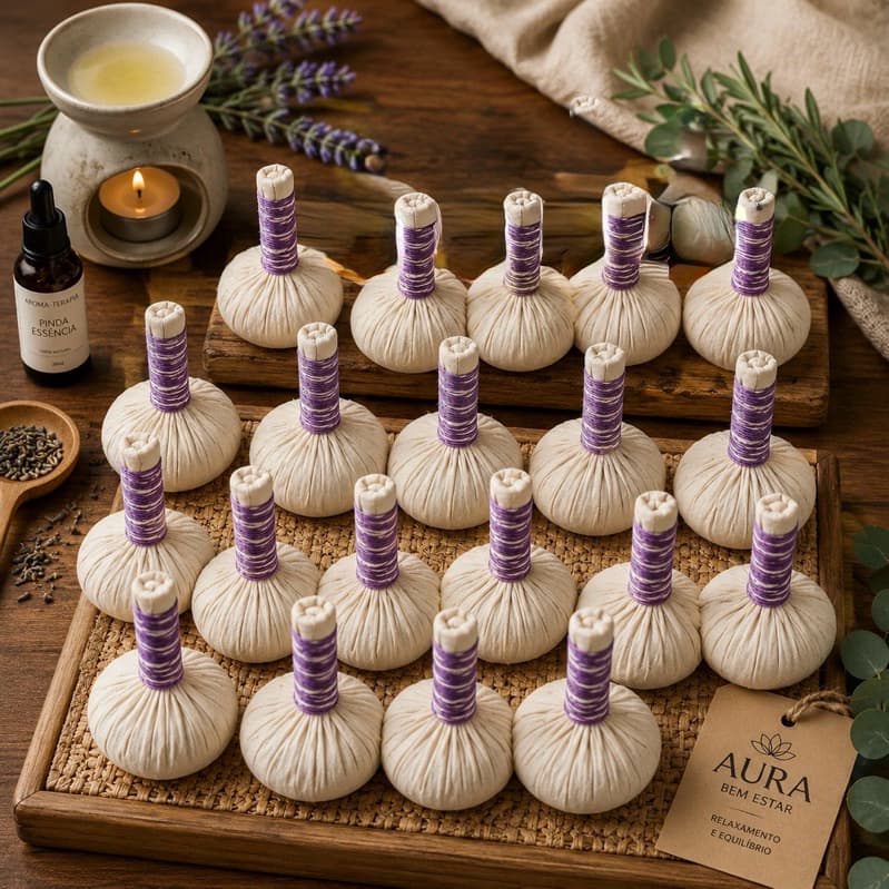 Kit 10 Pares (20 unidades )Pindas Chinesas Lavanda – Massagem Relaxante e Alívio de Estresse - Aura Bem-Estar