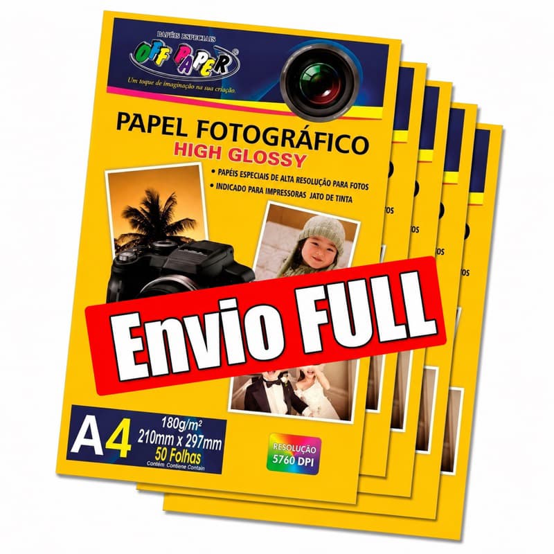 200 Papel Fotográfico 180 G -PROMOÇÃO -A4 High Glossy 180g -PAPEL ALTO BRILHO-