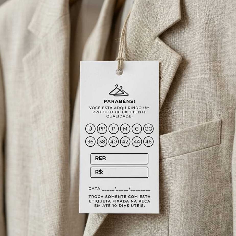 Tag para Roupas Personalizada Para Loja e Marca 9x5cm | Frente e Verso| Etiqueta de Papel Fotográfico 180g