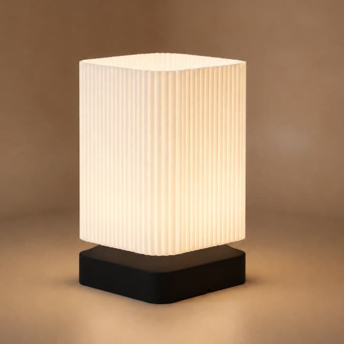 Luminária Mesa LED Dimerizável Abajur Moderno Canelado Quarto Sala Cabeceira Decoração Presente
