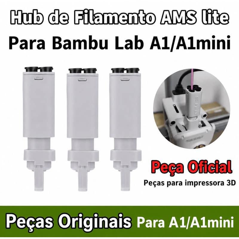 Hub de Filamento AMS Lite Original Bambu Lab A1 A1 Mini Peça Oficial Impressora 3D
