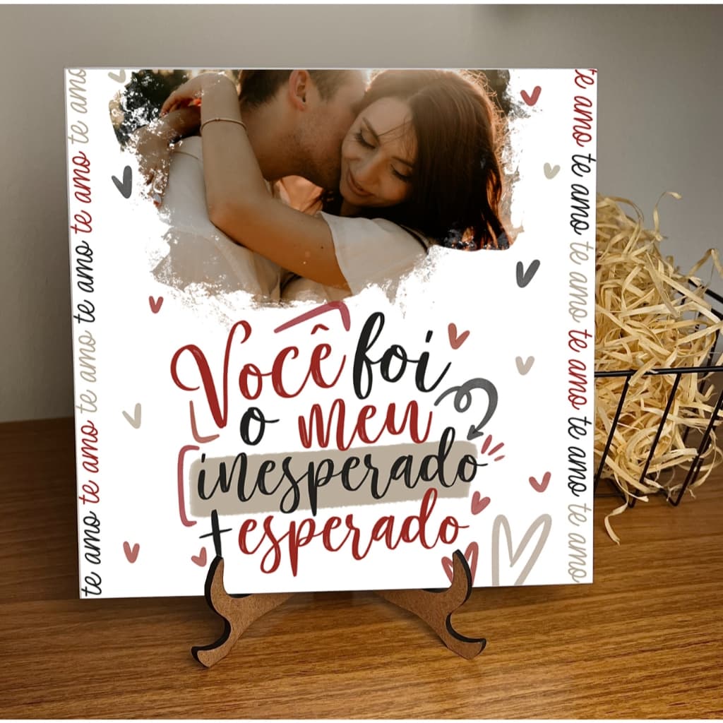 Azulejo Personalizado com Foto Casal 15x15 e 20x20 Presente Romântico Namorados Bodas