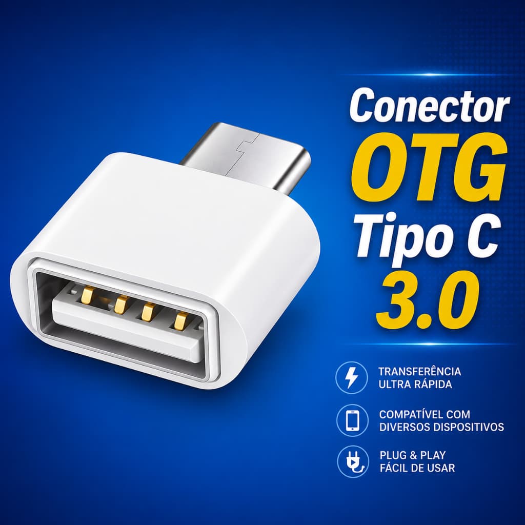 Conector OTG Tipo C 3.0 Adaptador USB-C Para USB Pen Drive Teclado Mouse Alta Velocidade