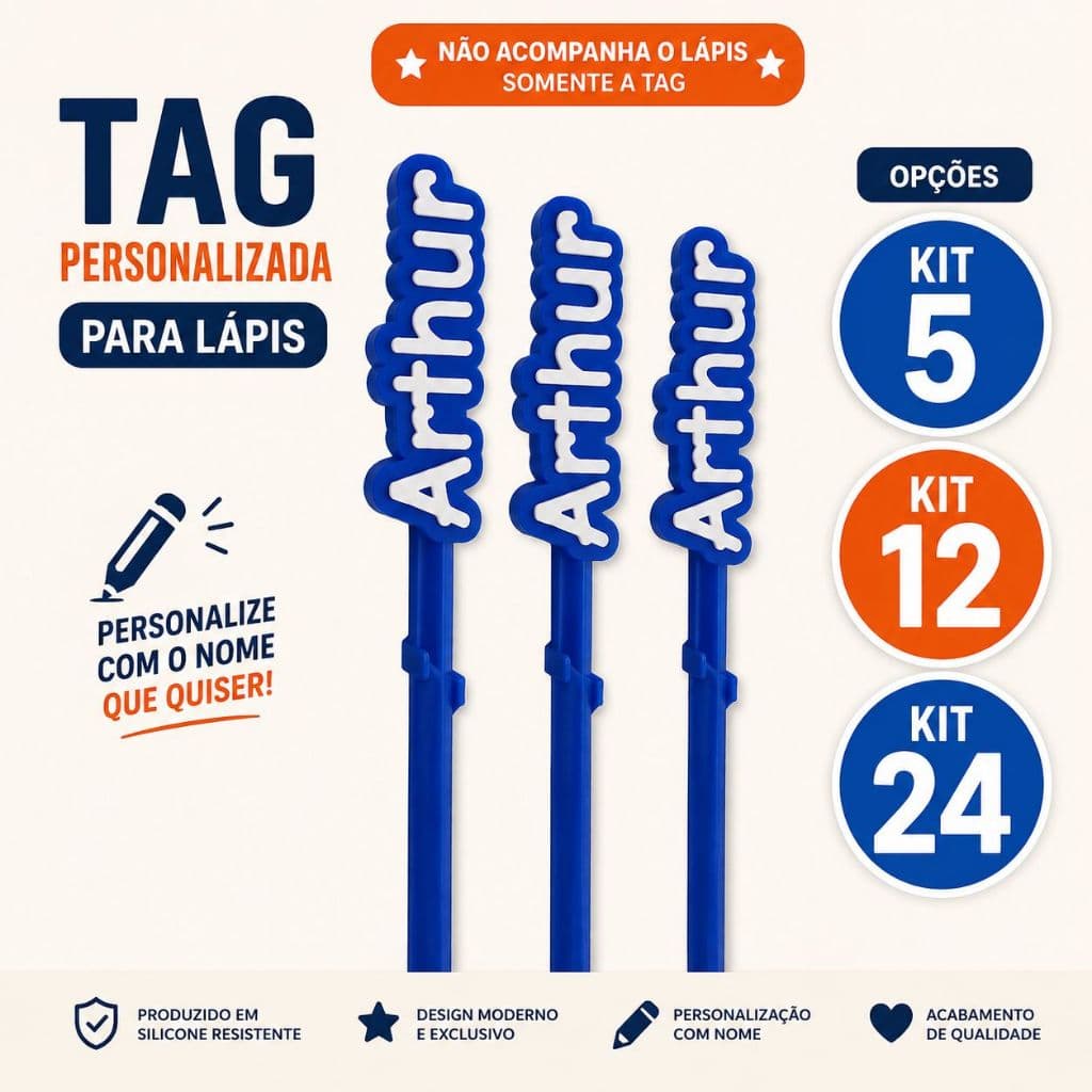 Kit de Tags para lápis personalizadas (somente tags)  lapis personalizado com nome