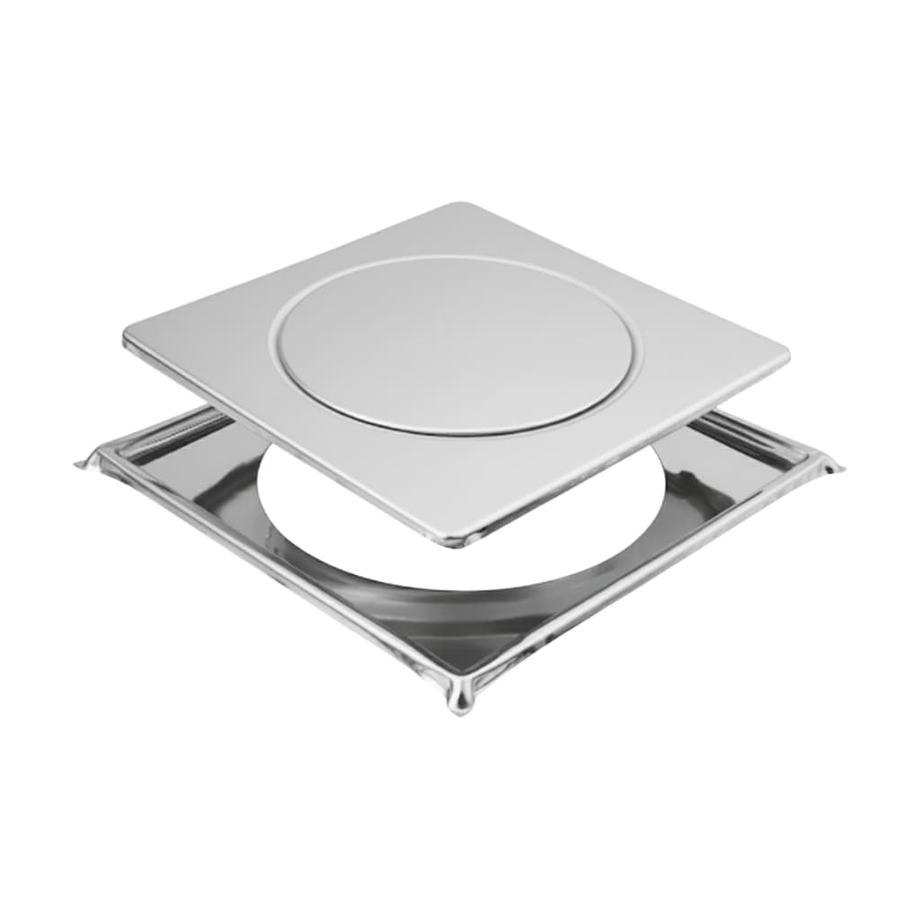 Ralo Click Inteligente +porta Ralo 15x15 Anti Insetos E Odor Aço Inox Cromado- Veda cheiro