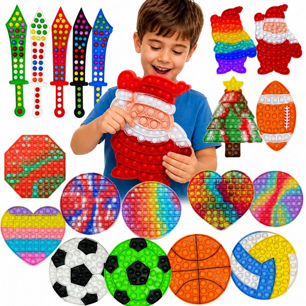 Pop Its Quadrado Coração Círculo Octógono Grandes Brinquedo Anti-stress FidgetToy Sensorial Autismo