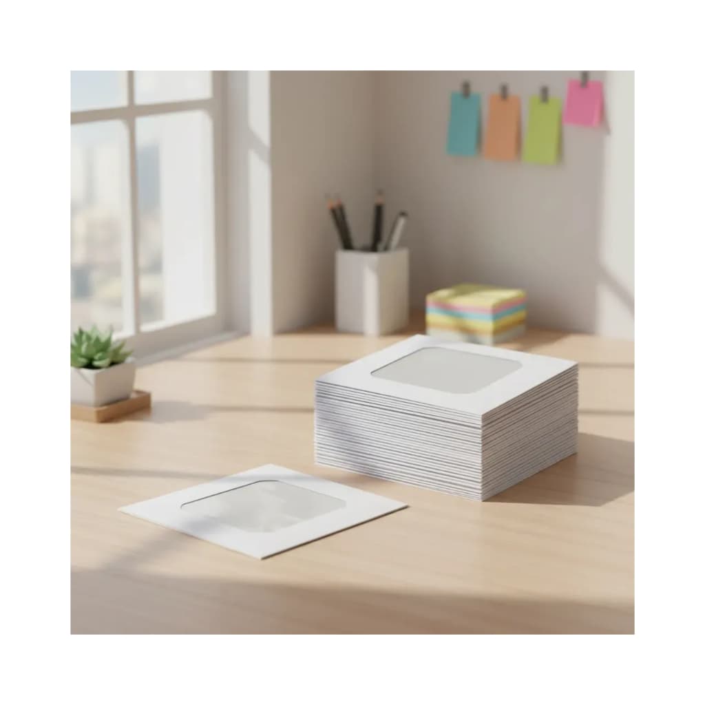 50 ENVELOPES PARA CD/DVD BRANCO C/VISOR TRANSPARENTE SCRITY
