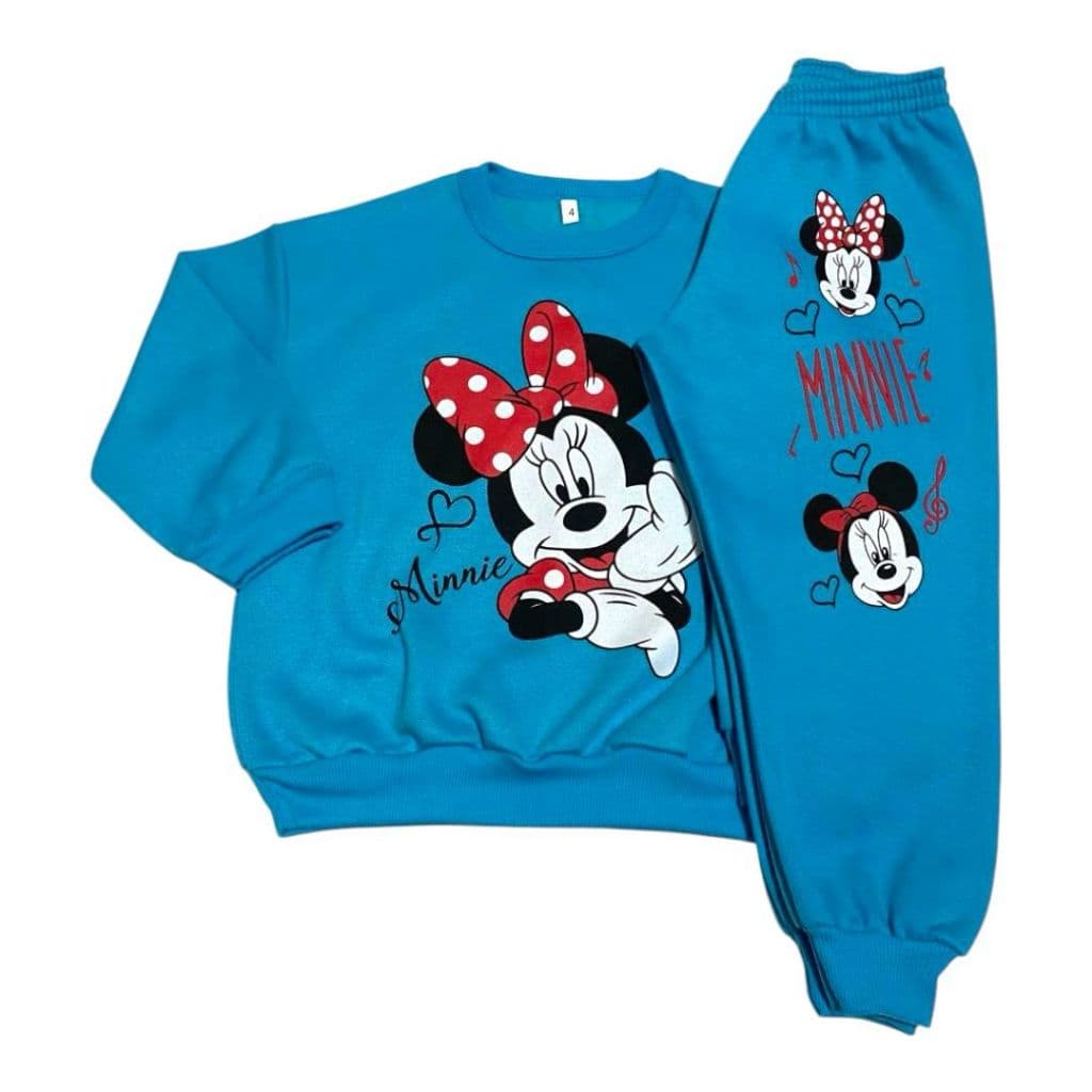 Conjunto de Moletom Flanelado Roupa Infantil de Inverno Para Menina