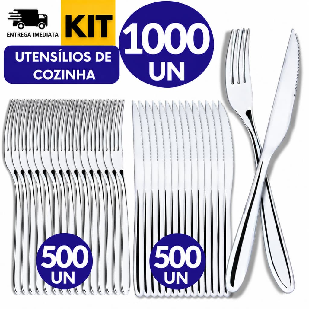 Talheres Cozinha Faqueiro Completo Prateado Aço Inox Restaurante Buffet Garfo Faca Colher Profissionais Hotel Resistente