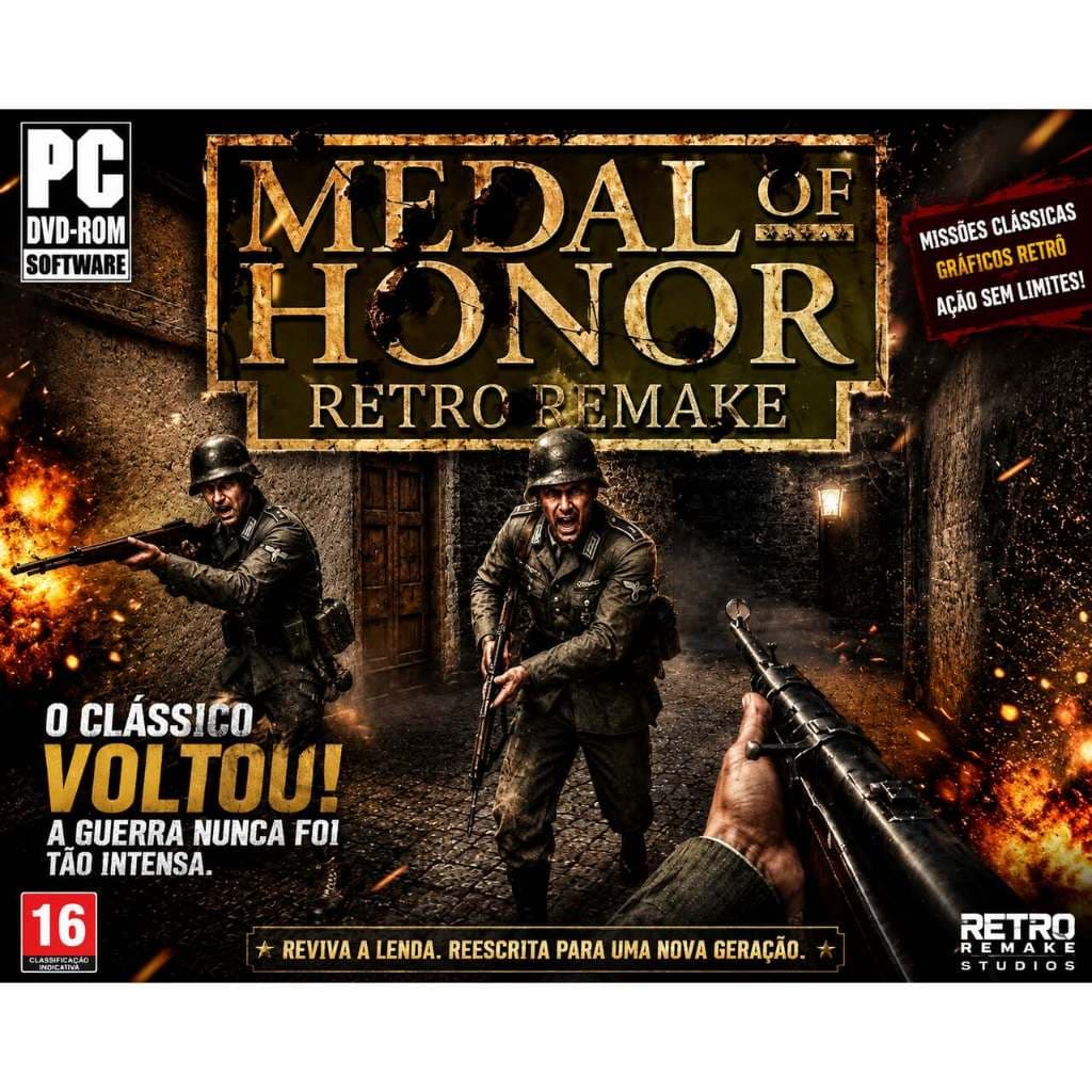 Medal of Honor (1999) Retro Remake para Pc ou Notebook Pen_Drivi