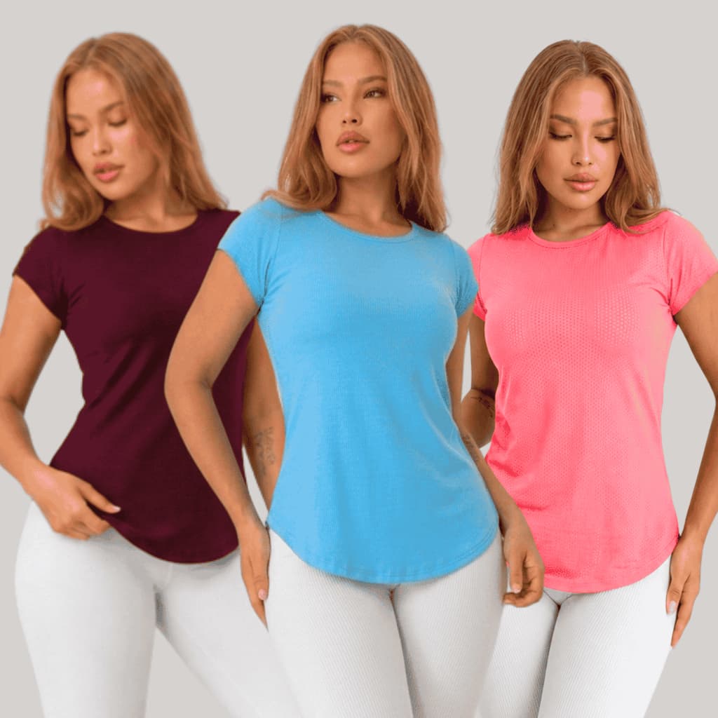 Blusa Academia Feminina DryFit Treino Camiseta Seca Rápido Camisa Leve Caminhada
