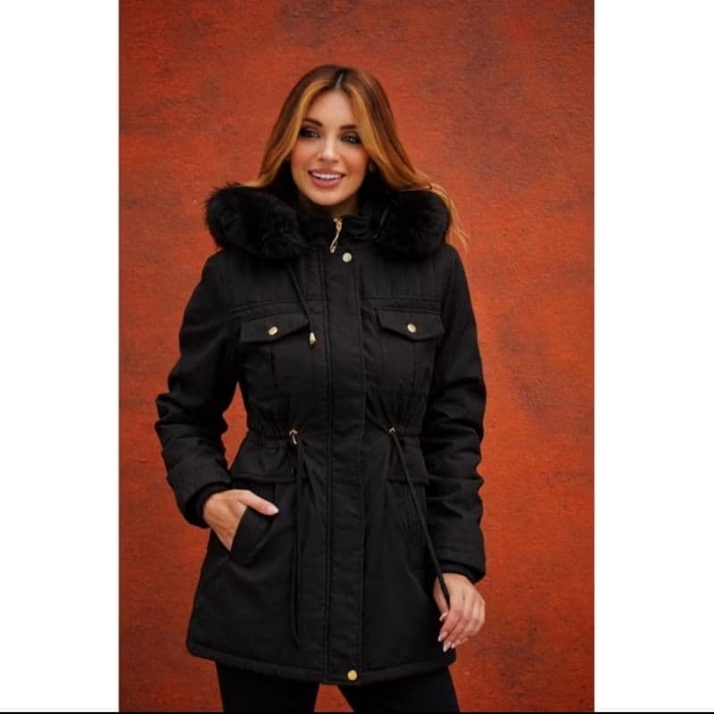 Jaqueta Casaco Parka Plus Size forrada pelucia feminina outono e inverno