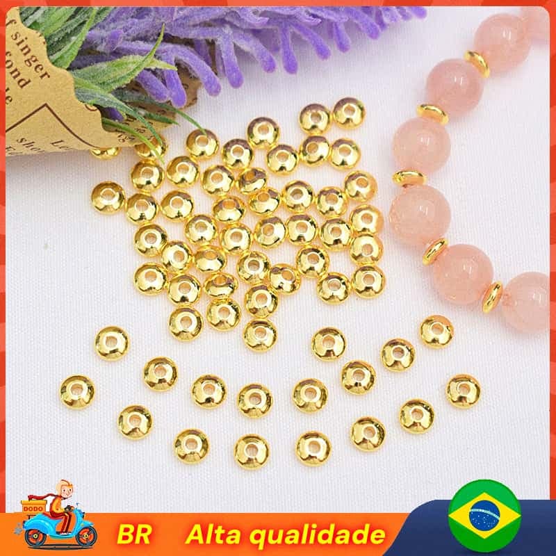 Dourada Conta espaçadora 4/5/8mm Resistentes Desbotamento Acessórios Montagem de Joias Artesanato Bijuteria-Prateada
