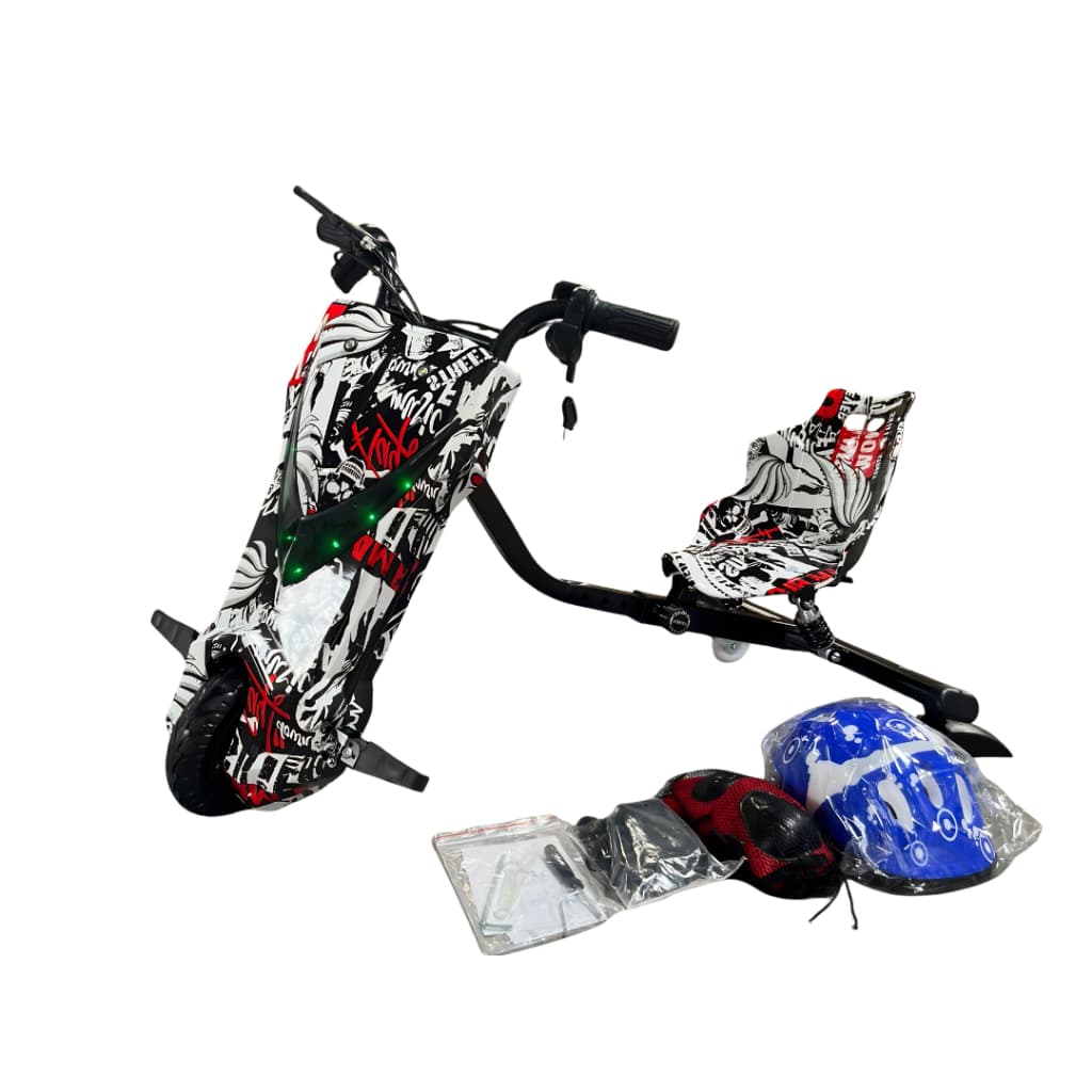 Triciclo Elétrico Drift Infantil 8' Polegadas LED 350W 3 Velocidade Bluetooth