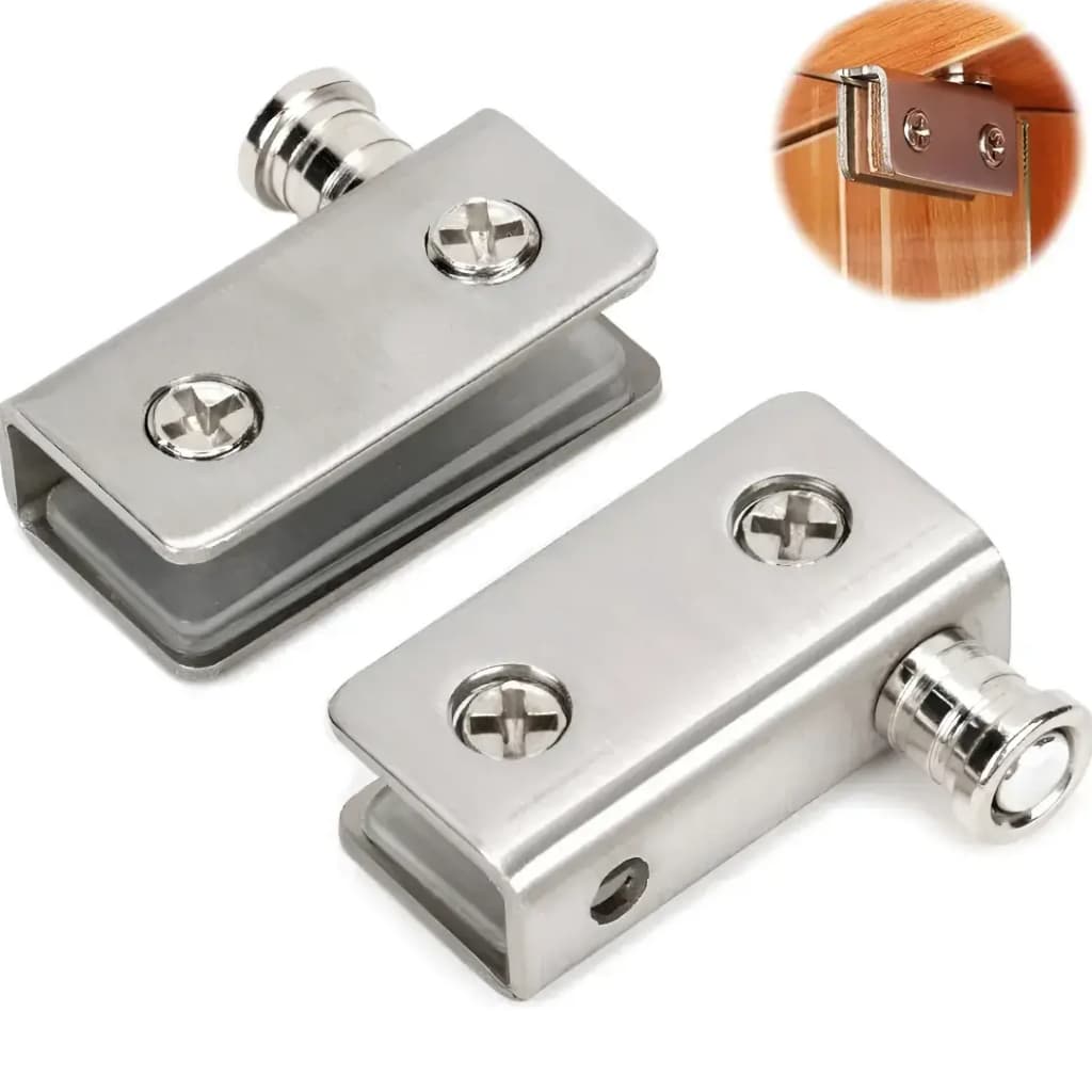 1 Par Dobradiças Para Porta Vidro Vitrine Cristaleira 5-8mm