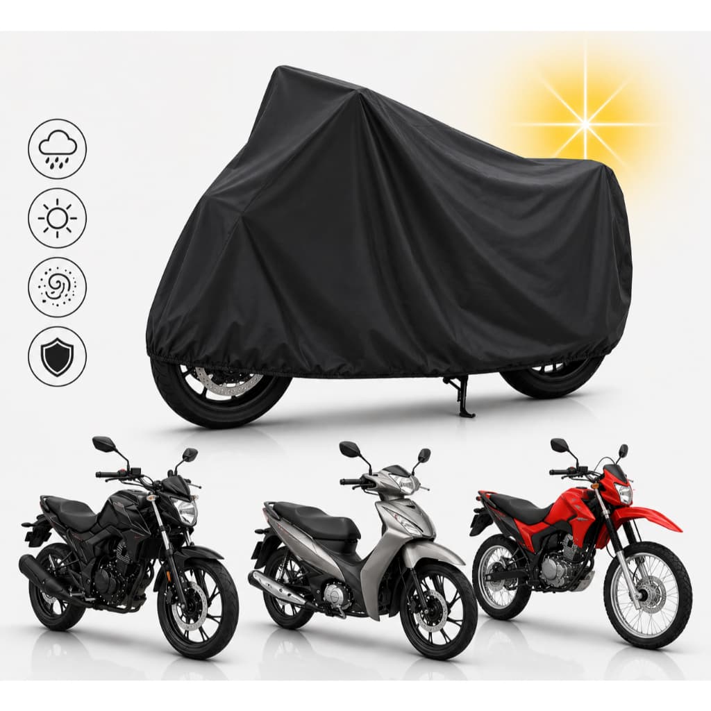Capa Para Moto Impermeável Proteção Sol Chuva Poeira Universal