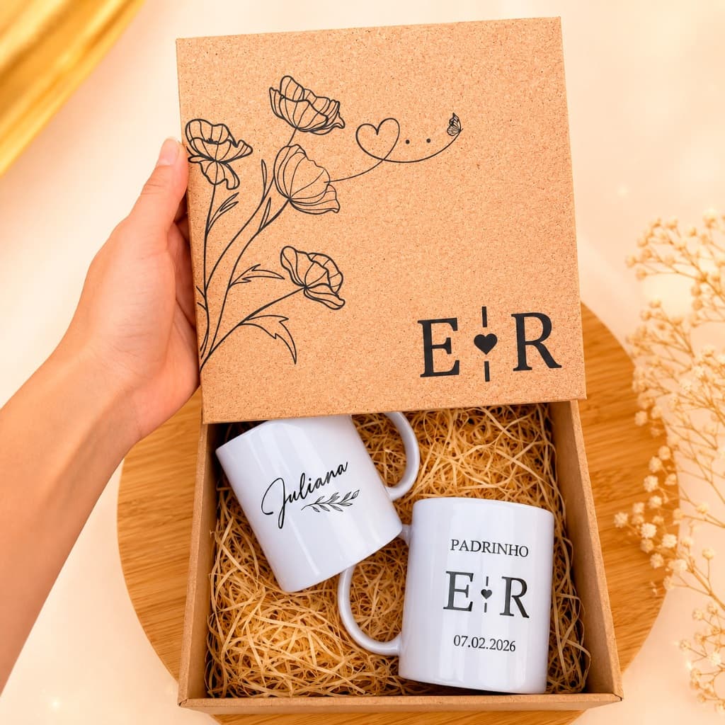 Caixa Convite Para Padrinhos de Casamento Personalizada, Padrinho, Madrinha de Casamento