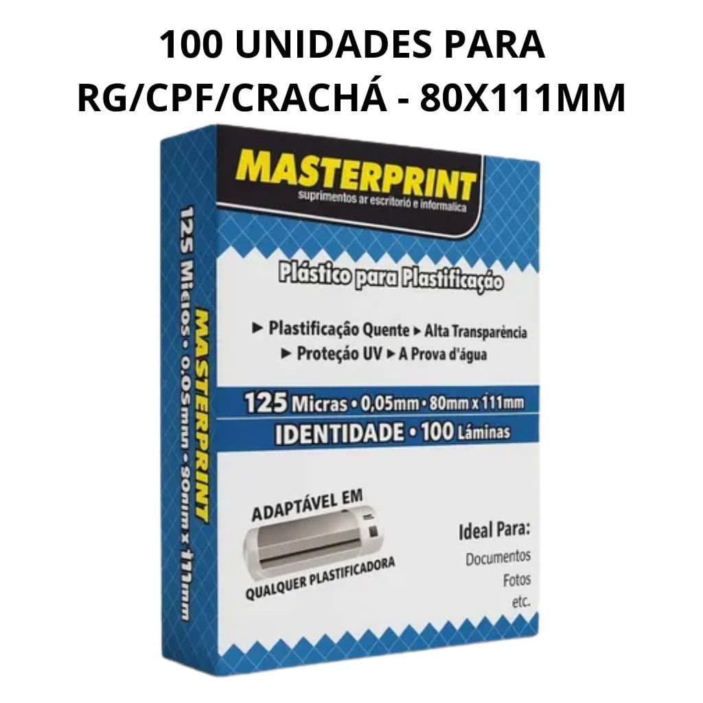 Plástico Plastificação Polaseal A4 RG CPF Crachá Resistente Brilhante Transparente Premium