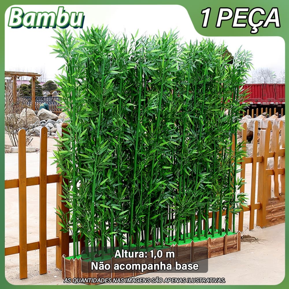 Conjunto de 10 árvores de bambu artificiais verdes de 1/1,2/1,5 m para decoração de casa e jardim.