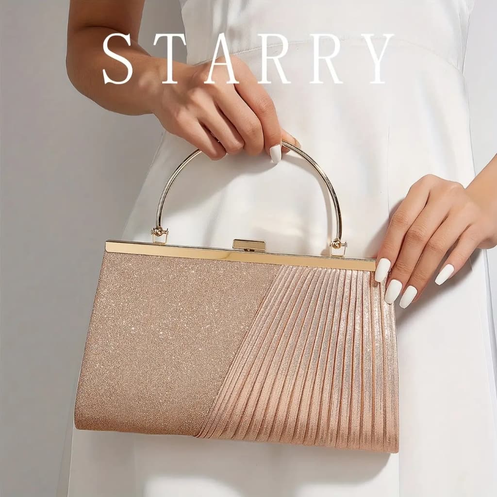 Bolsa Dourada Brilho Elegante, Luxuosa Detalhe de Lantejoulas, Clutch Brilhante, Bolsa Perfeita para Casamentos