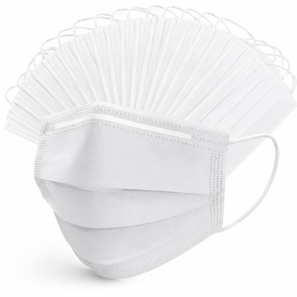 Kit 50 unidades de Máscara Tripla Descartável Proteção Com Clipe Nasal e ANVISA
