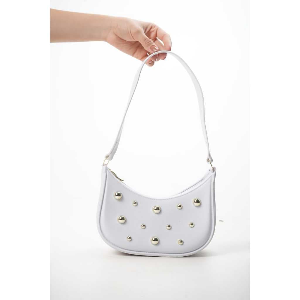 Bolsa lua com detalhe em abs e alça de ombro bolsa moderna e estilosa