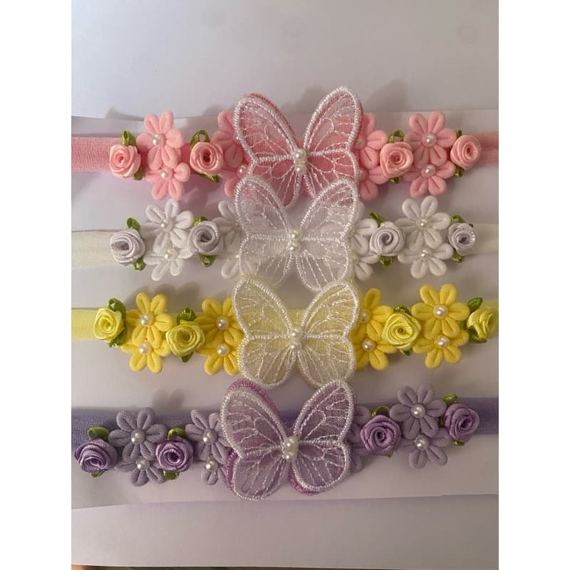 Faixinha de bebê/tiarinha de bebê Jardim encantado faixinha com borboleta