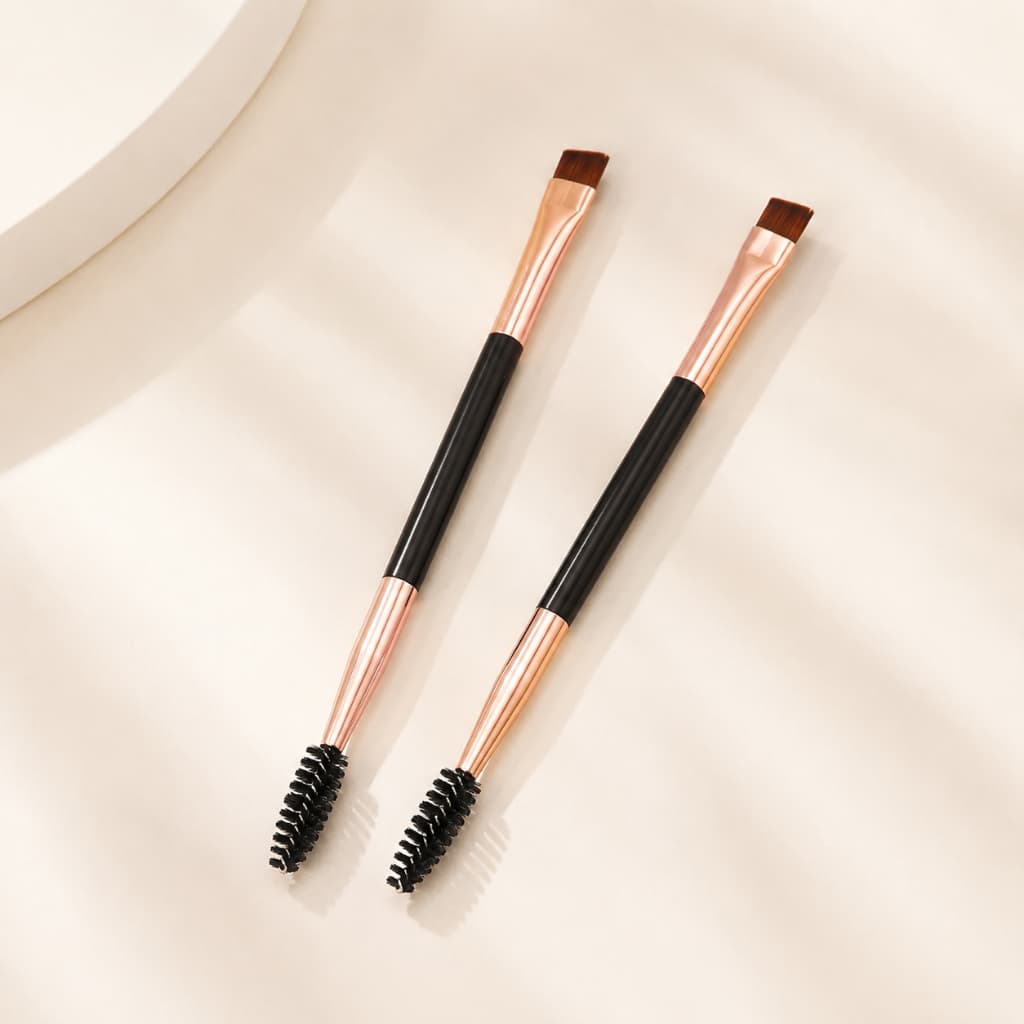 Pincel para Sobrancelhas Dupla Face - Cerdas Chanfradas Macias e Ergonômico Pincel Para Aplicação de Henna