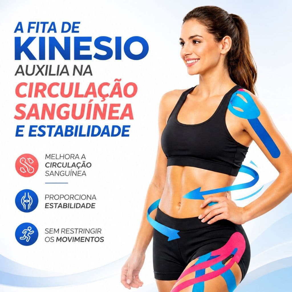 Kinésio Bandagem Elástica Funcional Esportiva Fisioterapia 5mx5cm Adesiva