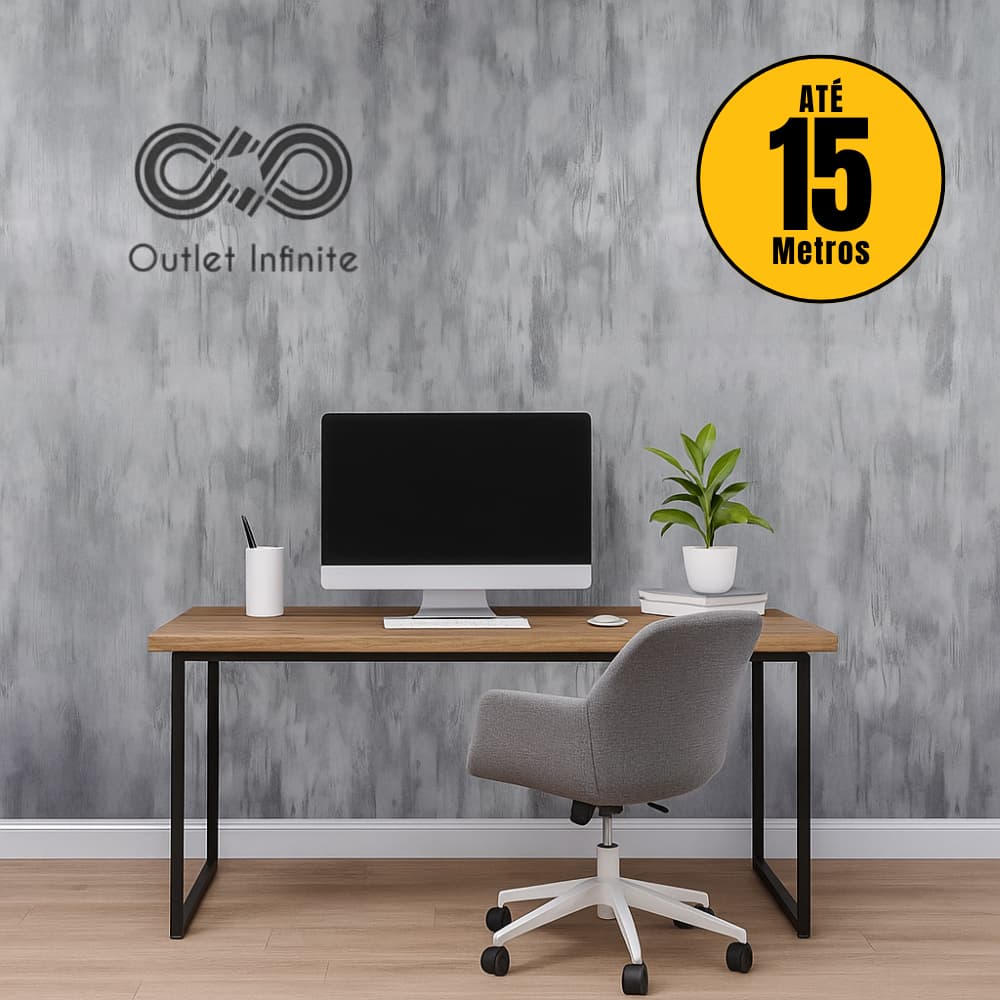 Papel de Parede Cimento Queimado PREMIUM Rolo 5 Metros Autoadesivo Sala, Quarto