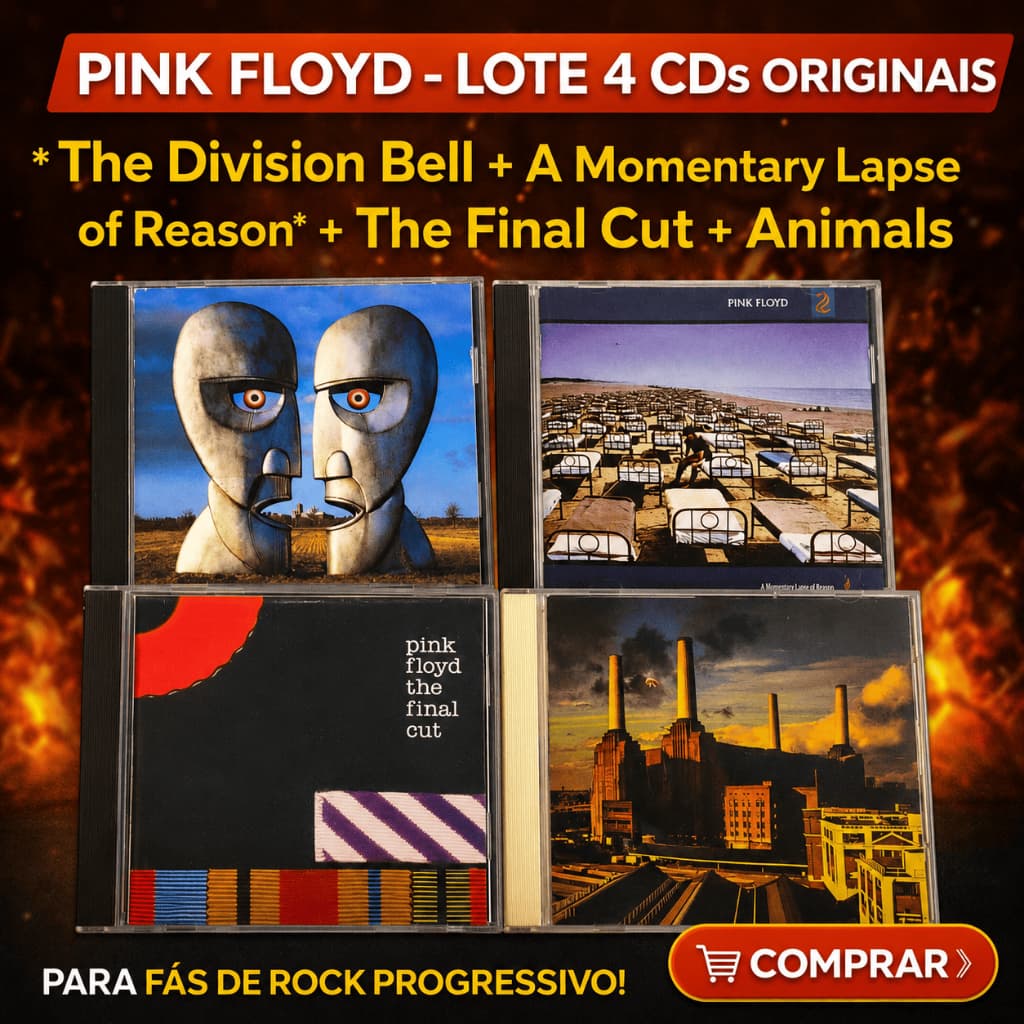 Pink Floyd – LOTE 4 CDs: The Division Bell + A Momentary Lapse of Reason + The Final Cut + Animals– Clássicos do Rock