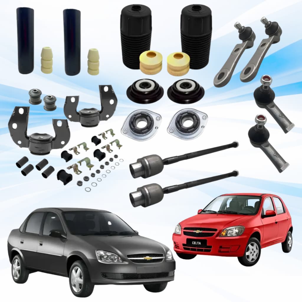Kit suspensão mecânica axial pivô coxim bucha Celta Corsa