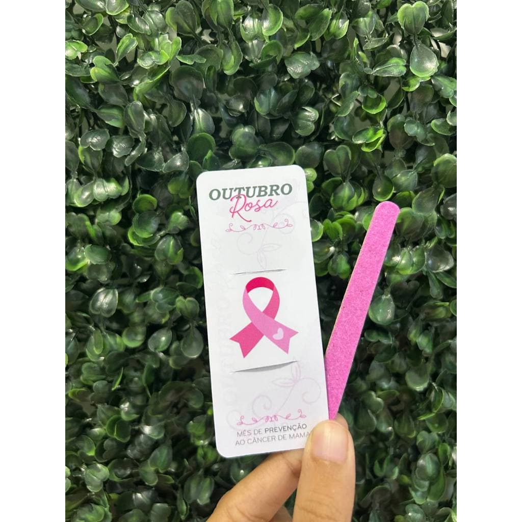 ENVIO RÁPIDO - Kit 50/100card+lixa outubro rosa | lembrancinha | mimos