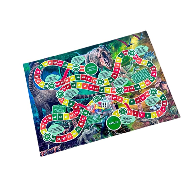 20 LEMBRANCINHA FESTA DINOSSAUROS | JOGO DE TABULEIRO INFANTIL PERSONALIZADO 40X30 CM | BRINDE DINO JURASSIC PARK