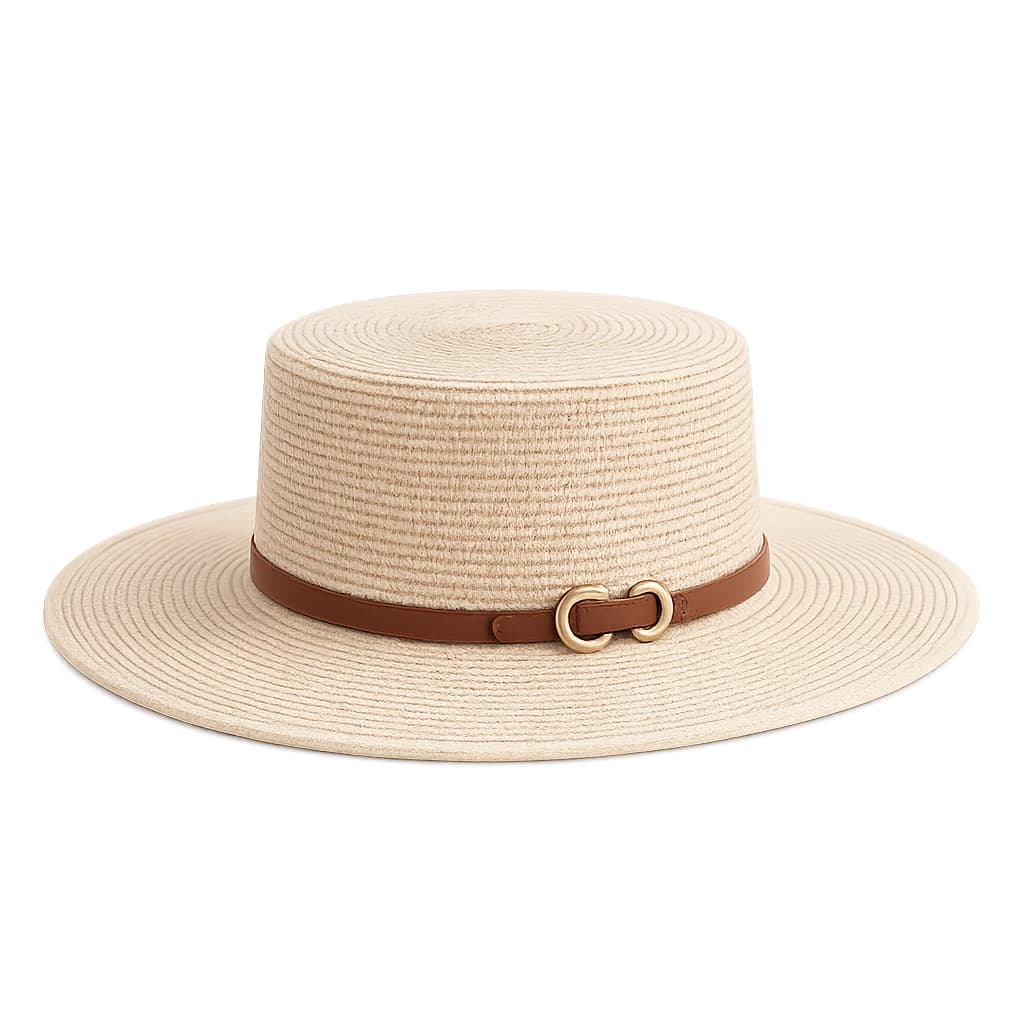 Chapéu Paris com Cinto e Fivela Chapéu feminino moda verão, chapéu elegante, chapéu praia