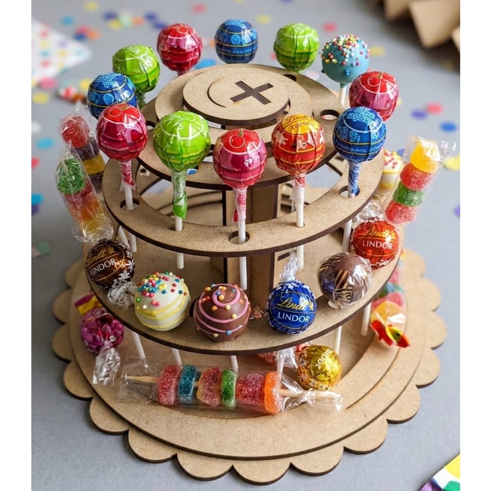 Descrição do Produto: Torre de Festa Expositora em MDF