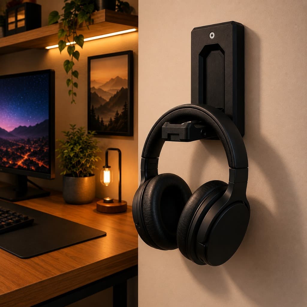 Suporte de Fone Headset Dobrável | Suporte Gamer Minimalista Moderno Rebatível | Suporte Premium Quarto e Setup Gamer