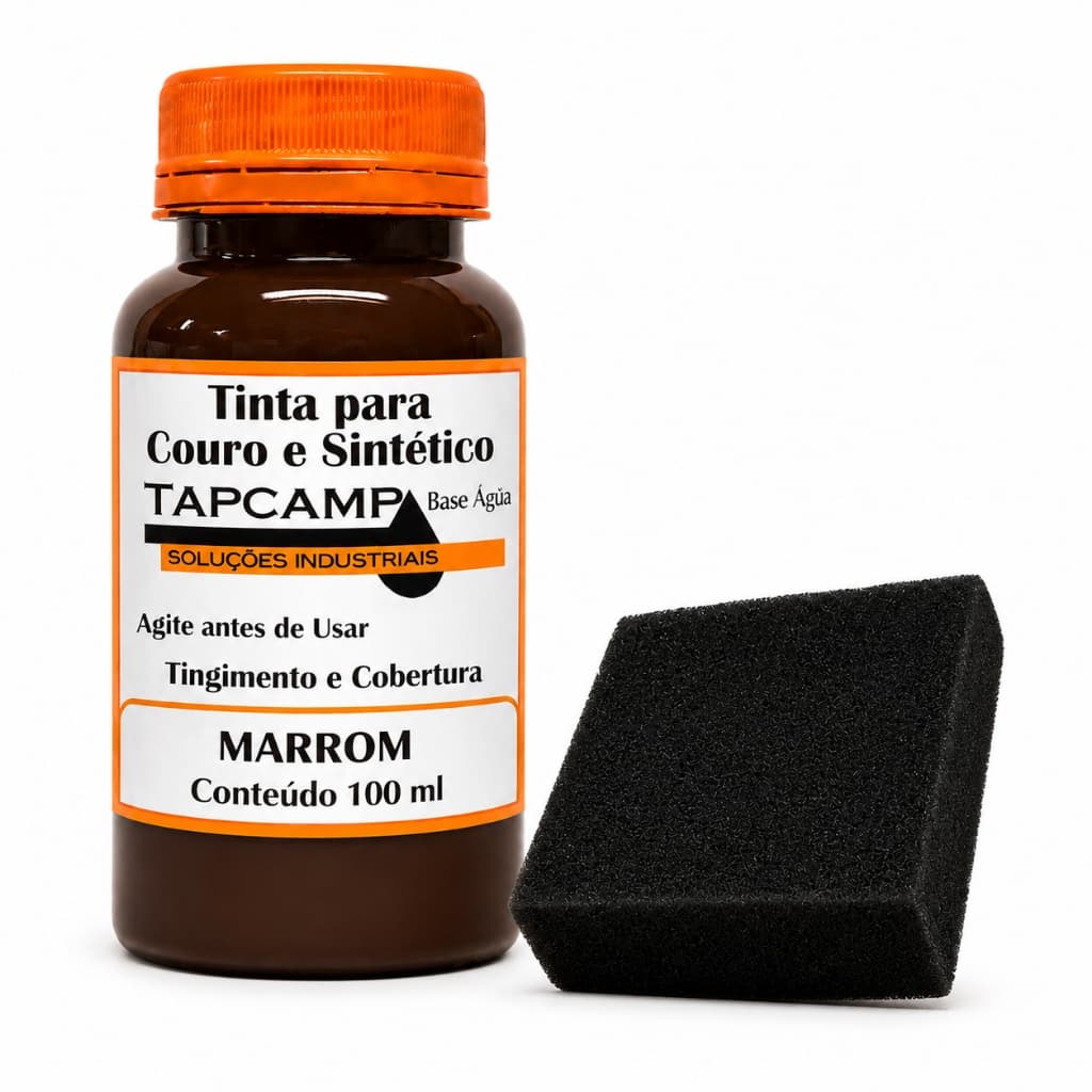 Tinta Couro marrom Semi Brilho Restaura Sapato Bota banco de carro pneu 100ml