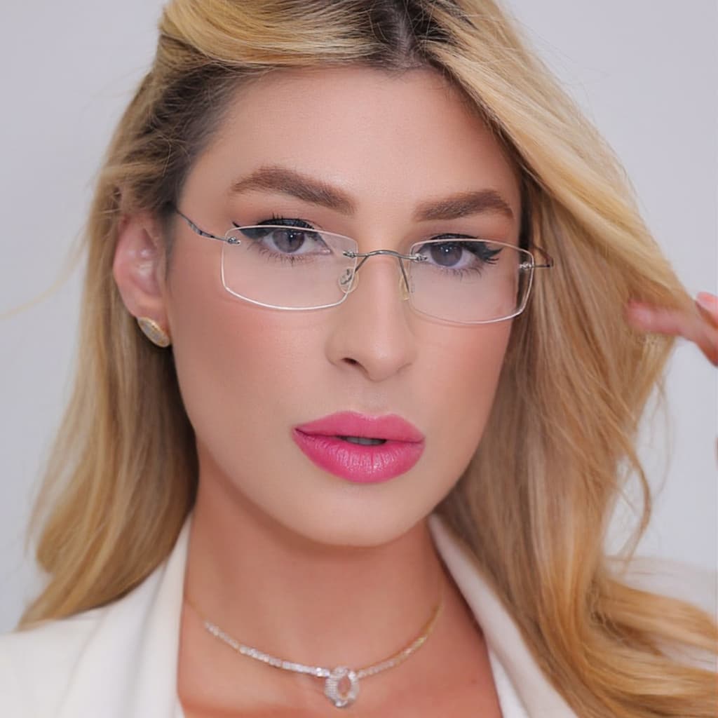 Óculos Feminino Titanium Lente Transparente Sem Grau Leve Moderno Com Estojo de Brinde