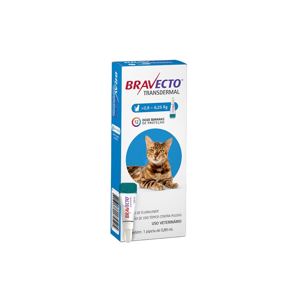 Antipulgas Bravecto Transdermal para Gatos 2,8 a 6,25kg - MSD Saúde Animal